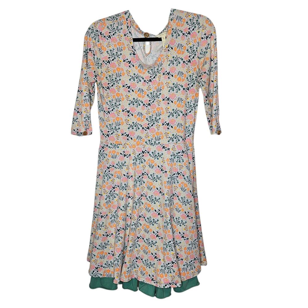 Matilda Jane Down on The Farm Floral fit and flare layered dress size medium